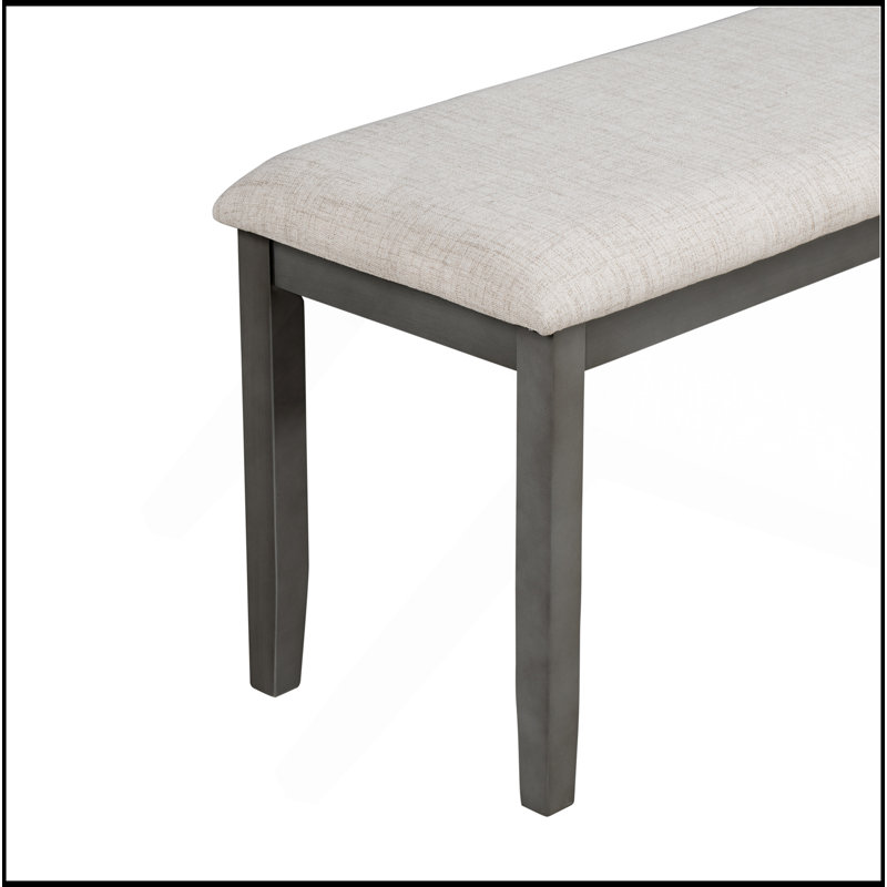 Ensemble de table et chaises de salle à manger 6 pièces avec pieds de forme spéciale et dossiers et coussins recouverts de mousse pour la salle à manger
