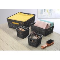 Realspace® Plastic Weave Bin, Large Size, Black