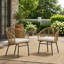Ensemble de 2 chaises de patio d'extérieur en rotin de polyéthylène avec coussins résistants à l'eau Randy Modern