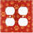 Orange Dog Paw Prints Red