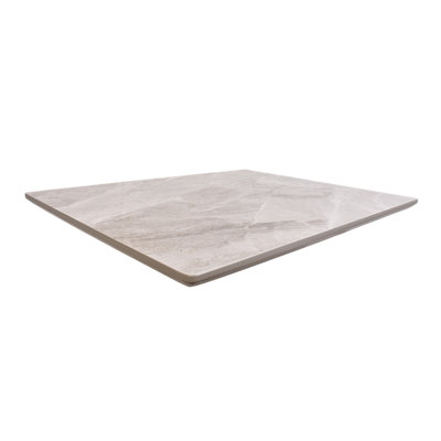 Plateau de table en pierre frittée 30 po x 48 po en gris clair (brillant)