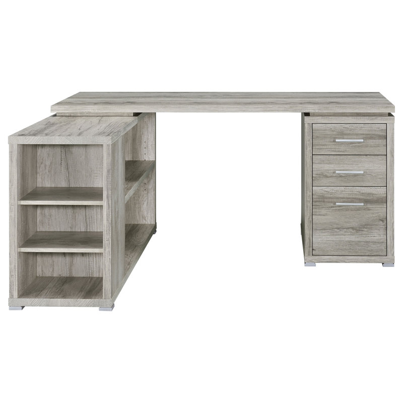 Bureau en forme de L à 3 tiroirs Tona Grey Driftwood