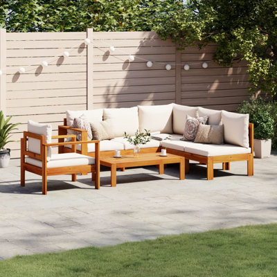 Wicker 7 - Person Garden Lounge Set with Cushions
