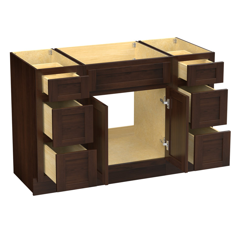 Meuble-lavabo simple 48 po, Brun