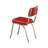 Laketon Dining Side Chair, Retro Red Faux Leather, Chrome Metal Legs