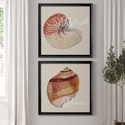 Refresh - Matted and Framed Under Acrylic Glass, Set of 2, Large Living Room Wall Art