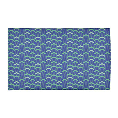 Tapis mauve/bleu à chevrons lineed