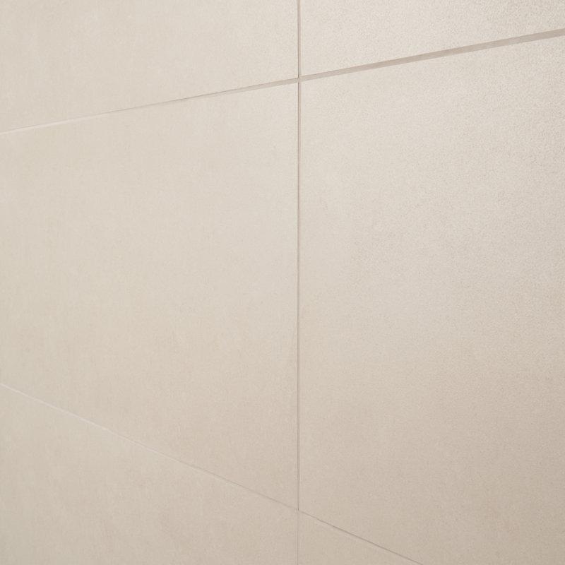 Carreau de porcelaine 12 po x 24 po Techno, Crème mat