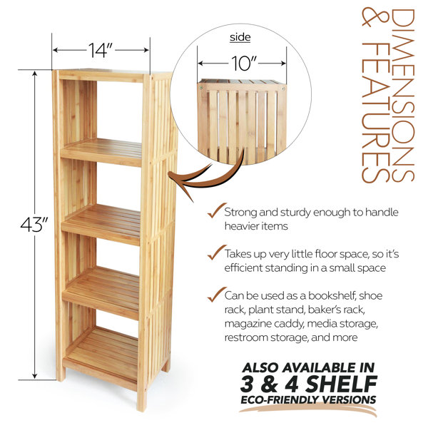 Jenelle 14 W x 34 H Bathroom Shelf Ebern Designs