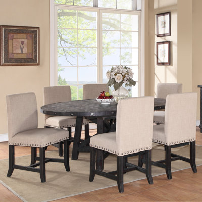 Messerly 7 Piece Solid Wood Dining Set