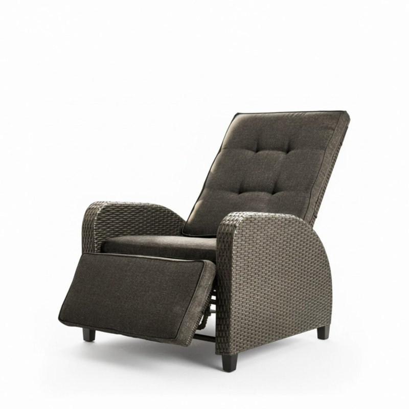 Chaise longue d'extérieur réglable 30 "avec coussins et repose-pieds
