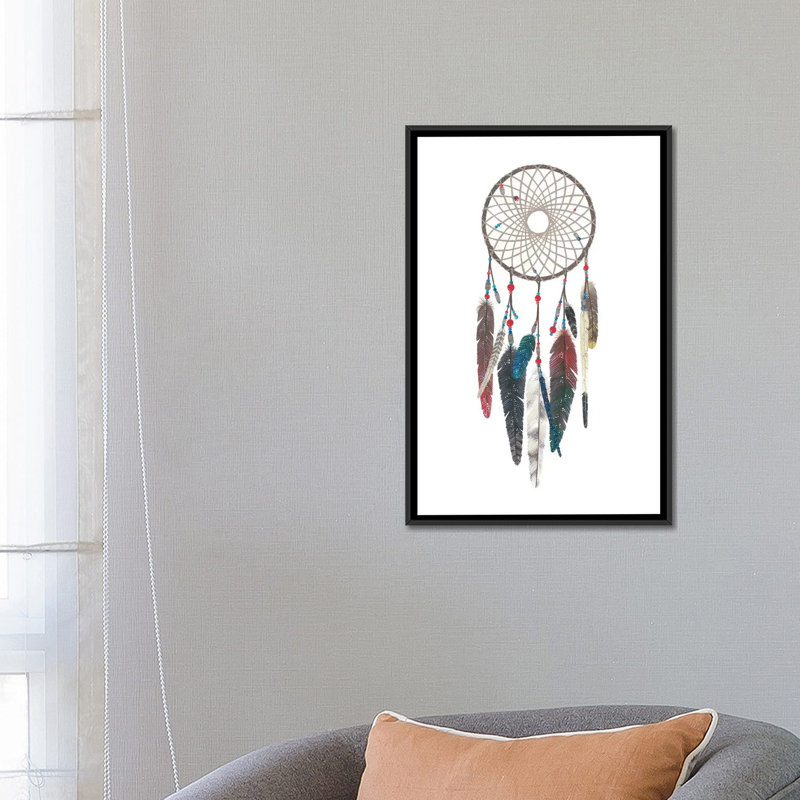 « dreamcatcher i », reproduction d’art sur toile, H 26 po x l 18 po x P 1,5 po, Toile avec cadre noir, Pas de tapis