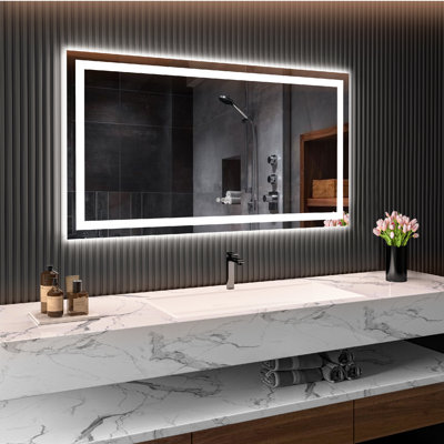 Miroir de salle de bain sans cadre à DEL