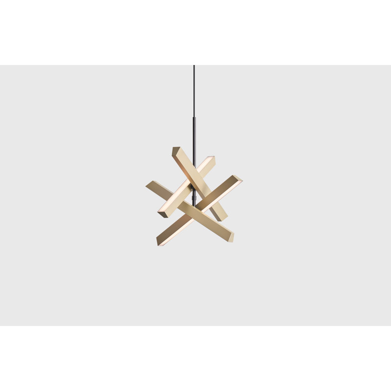 4 - Light LED Pendant, Champagne Gold