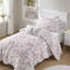 Ensembles de literie rose moderne, courtepointe simple en polyester, maison de campagne florale