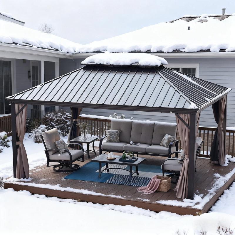 Hardtop Aluminum Patio Gazebo, 12 ft x 10 ft