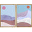 Soleil et lune, soleil mauve, désert, dunes de sable, nature, géométrique minimaliste, milieu du siècle, moderne, scénique-100707112-100707116