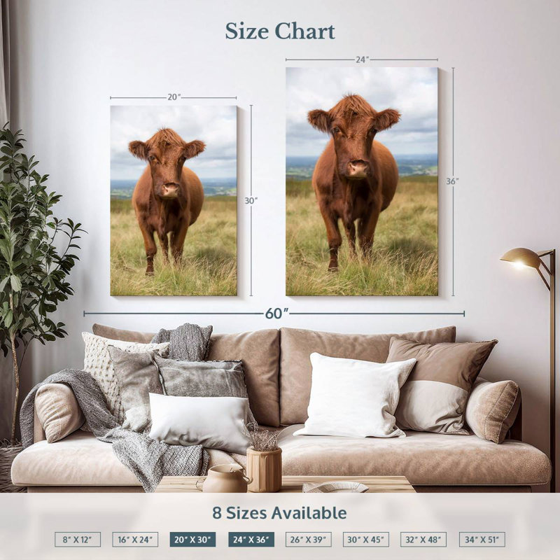 Vache de campagne anglaise brun Brampt, H 36 po x l 24 po