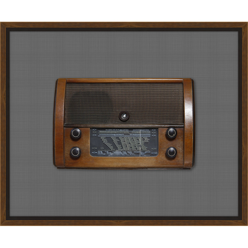 « rétro radio i », impression encadrée, gris