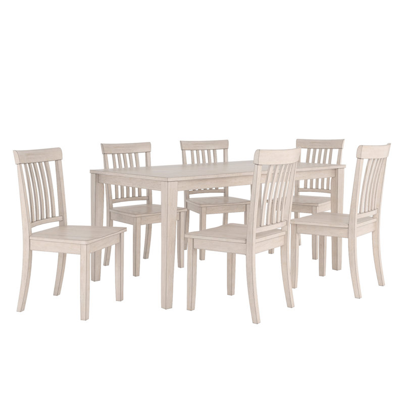 Ensemble repas 6 personnes Phillipston, Blanc antique