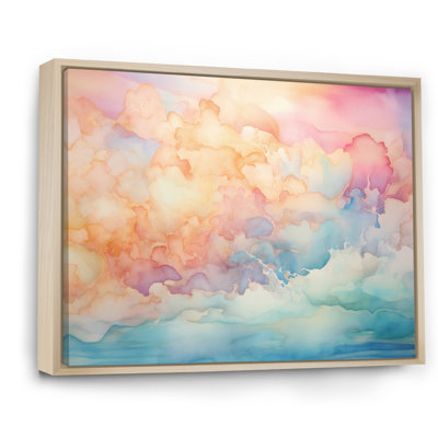«Clouds Sunrise Alhanol Ink Landscape I - Clouds», reproduction sur toile