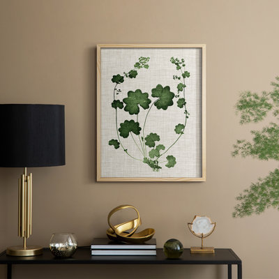 Forest Foliage on Linen II Framed Print - Solid Wood