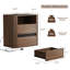 Ensemble de chambre à coucher 3 pièces, commode 6 tiroirs et ensemble de table de chevet 2 pièces