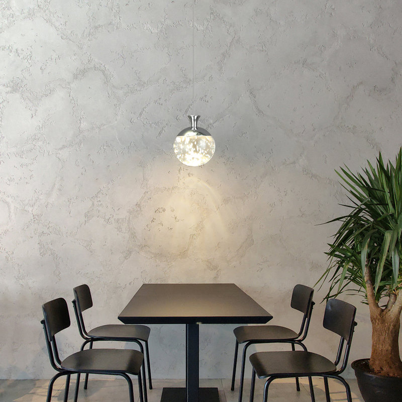 Luminaire suspendu à 1 lumière DEL Marguerettes en chrome