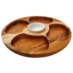 Stolf Teak Wood Divided Serving Dish