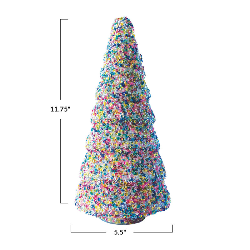 Grand arbre en verre avec paillettes