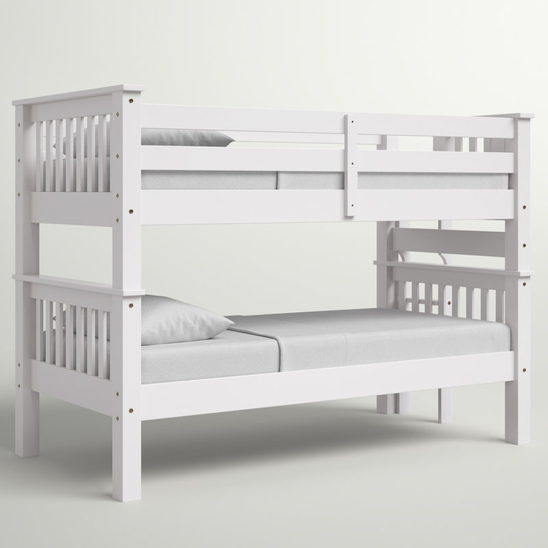 Abdullah Kids Twin Over Twin Bunk Bed, White