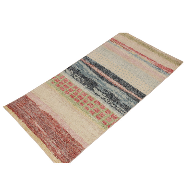 Distressed Homage Wool Abstract Area Rug, Runner 2'6" x 10'