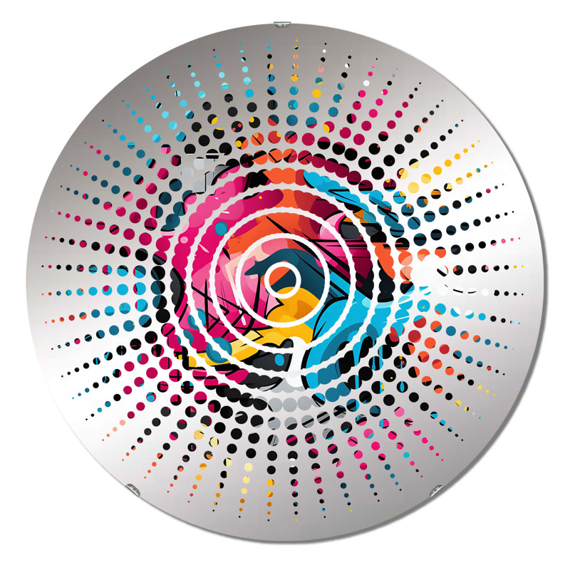 Miroir mural Popart Neon Graffiti Fusion - Sun Circles, 31,4 po x 31,4 po