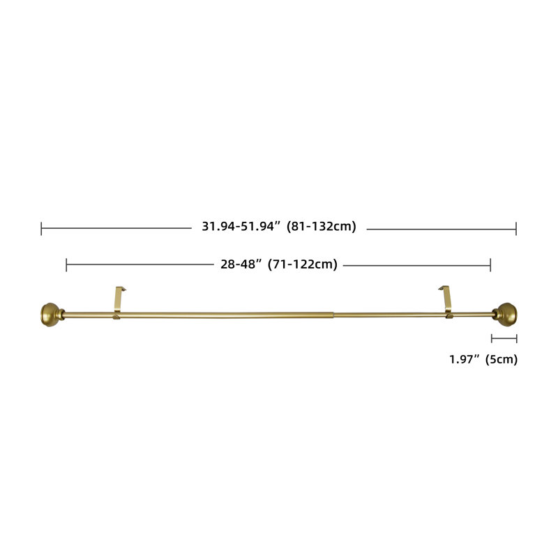 Armbruster réglable en fer 0,625 po, H 2,3 po x l 51,94 po x P 2,3 po, Cuivre