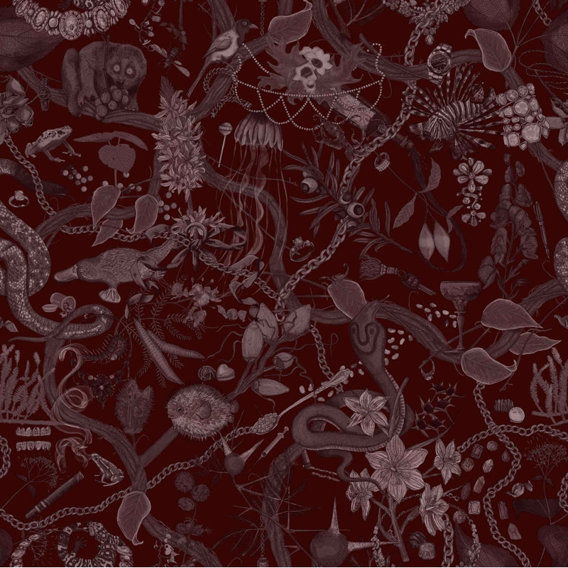 Papier peint Glamour Life, Rouge / bourgogne / marron