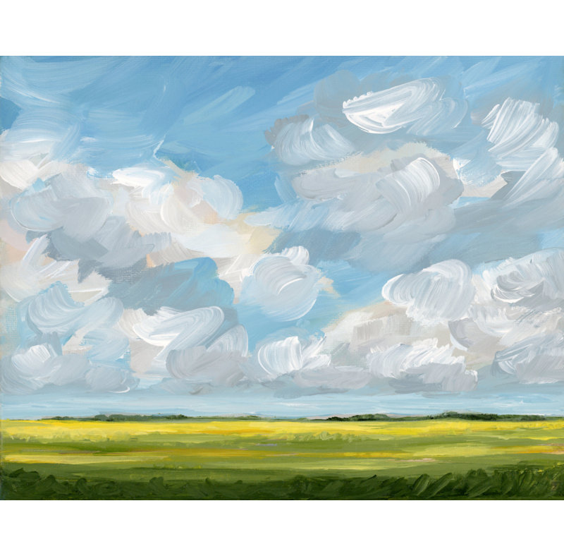 Vast Sky Yellow Field by Nicole Walsh — Landscape Wall Art, 60 × 40, Framed Canvas, Tan