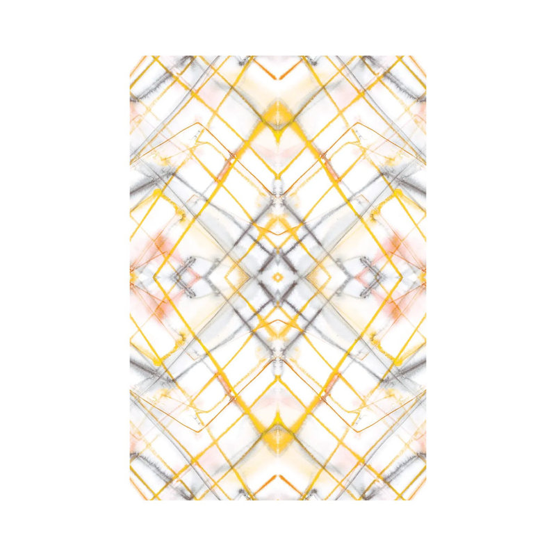 Diamond Dye Grid Yellow by Jacqueline Maldonado - Wrapped Canvas Print, 20.32 cm H x 30.48 cm W