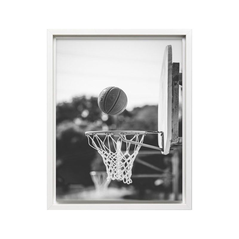 Panier de basketball, Canvas, White Framed, 08"H x 10"W