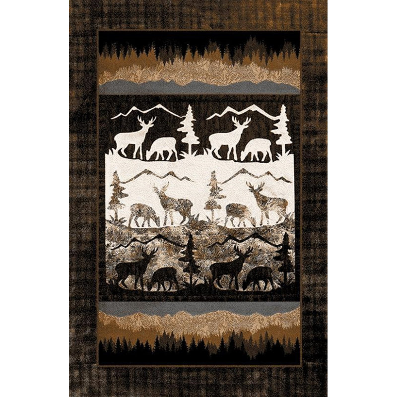Tapis brun / noir Humbert, Rectangle 7 pi 8 po x 11 pi