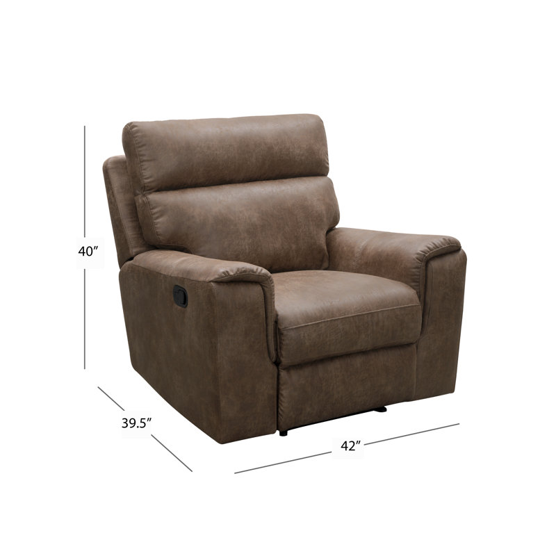 Nobleboro Upholstered Recliner, Camel Polyester