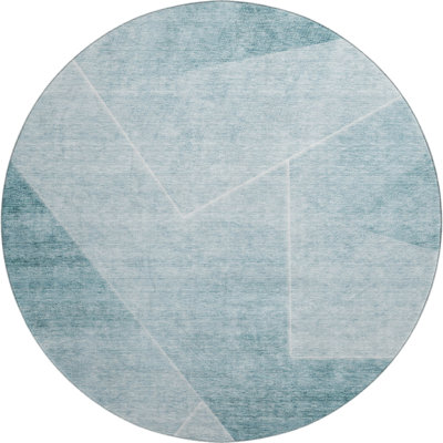 Premium Machine Washable Prisco Teal Rug