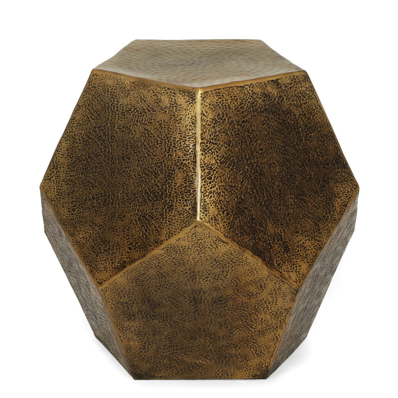 Gorgeous Textured Side Table - Pentagonal & Aluminum Graceful Hexagonal Surface Rust-