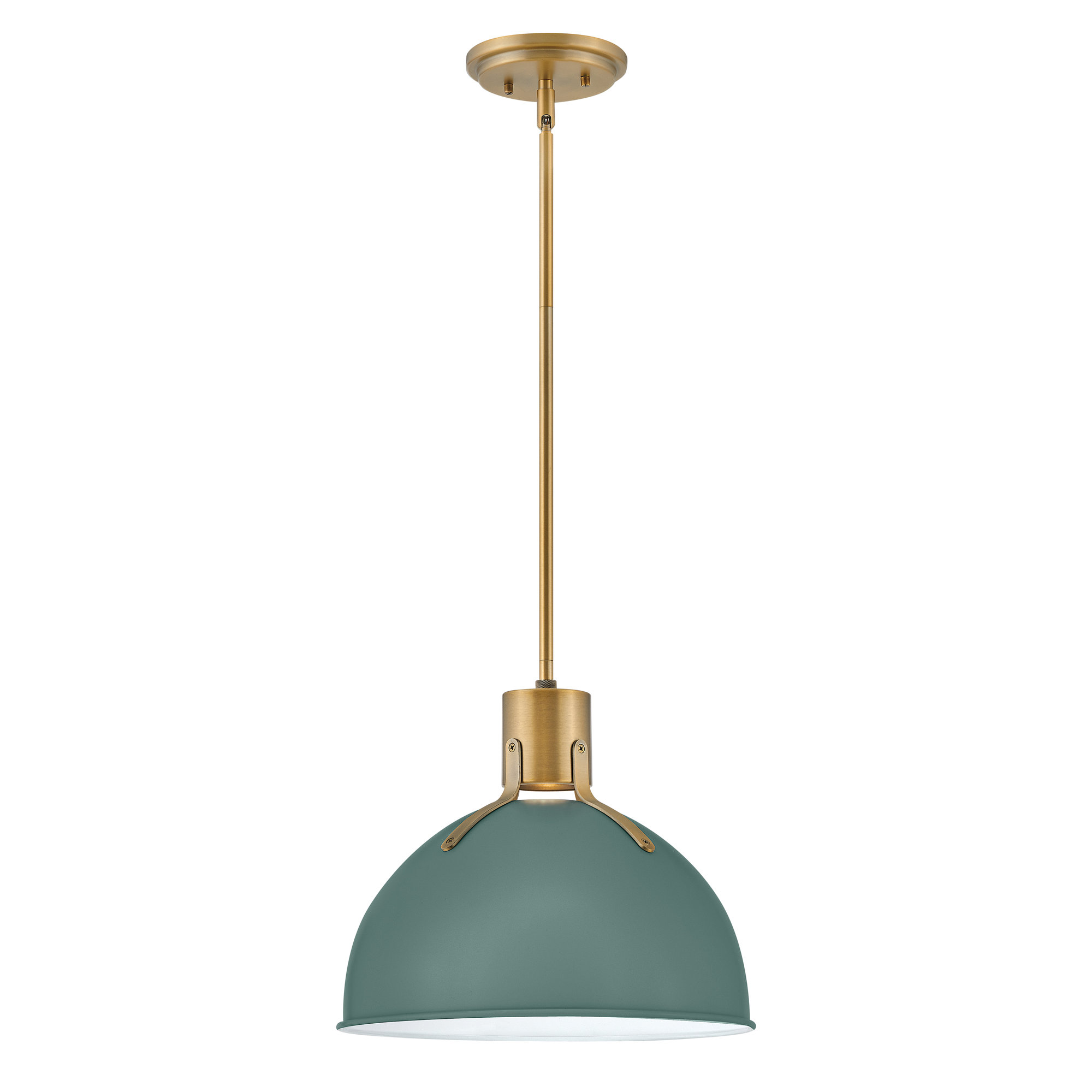 Clendon 1 - Light Single Dome Pendant, Sage Green, Sage Green, 12.25" H x 14" W x 14" D