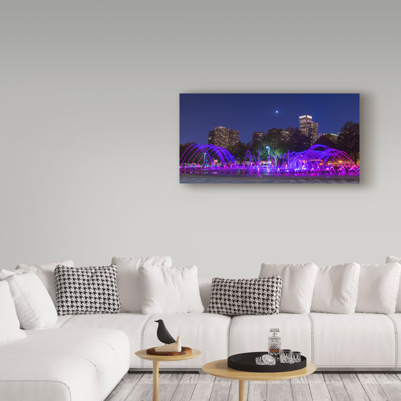 « chicago moonlight », reproduction de photo sur toile tendue, H 24 po x l 47 po x P 2 po