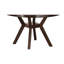 Table de salle à manger au look élégant - bois synthétique, plateau de table rond, tablette de rangement avec pieds de qualité moyenne et fabrication stable en bois d'hévéa