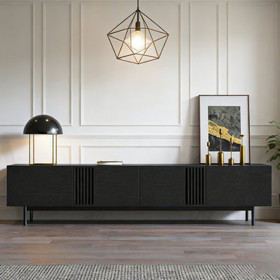 Black Modern Large-Capacity Storage TV Stand