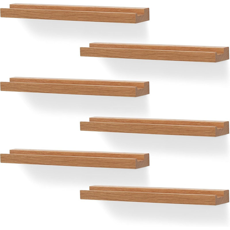 Ensemble de 6 tablettes murales en bois