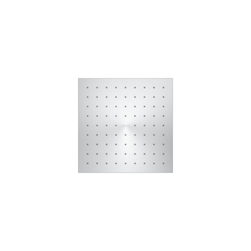 Contemporary Rain Shower Head, Polished Chrome, 1.75 GPM, Square