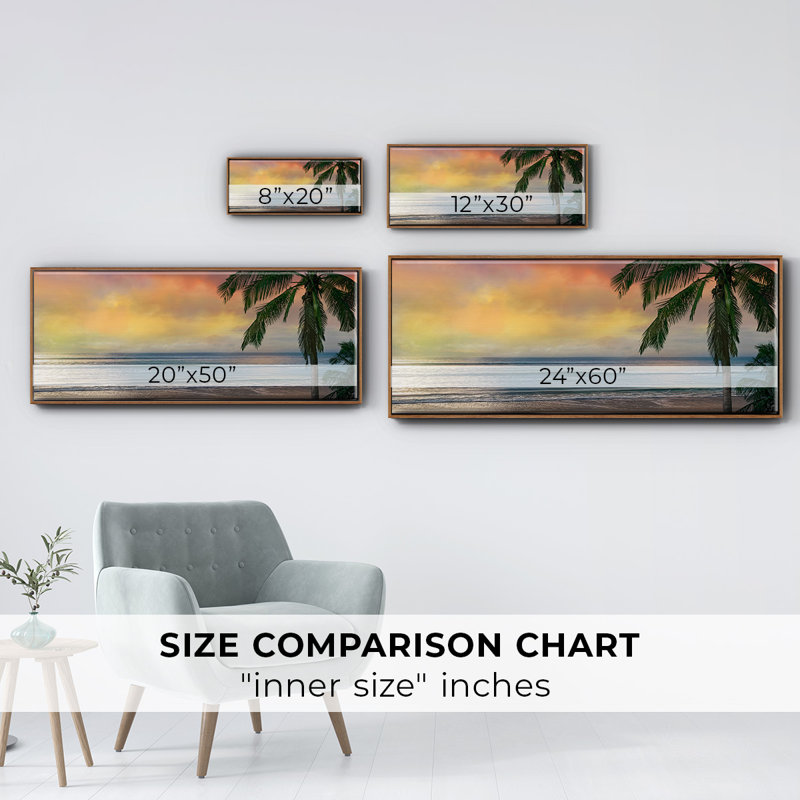 Sunset Cove II- Framed Canvas, 24" H x 60" W