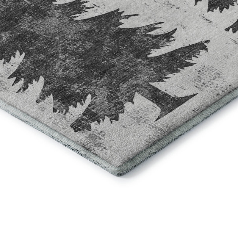 Premium Machine Washable Dockside AMF1811 Christmas Tree Shadows Rug, Rectangle 2'6" x 3'10"